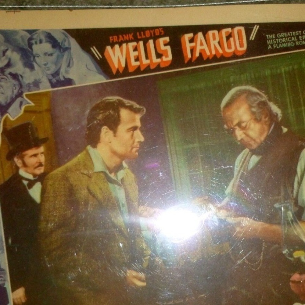 Vintage Frank Lloyd Wells Fargo 1937 Movie Lobby Card Joel‎ McCrea Bob Burns